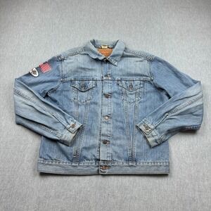 Vintage Levis Denim Trucker Jacket Men Extra Large Blue Y2K Trucker Western Coat